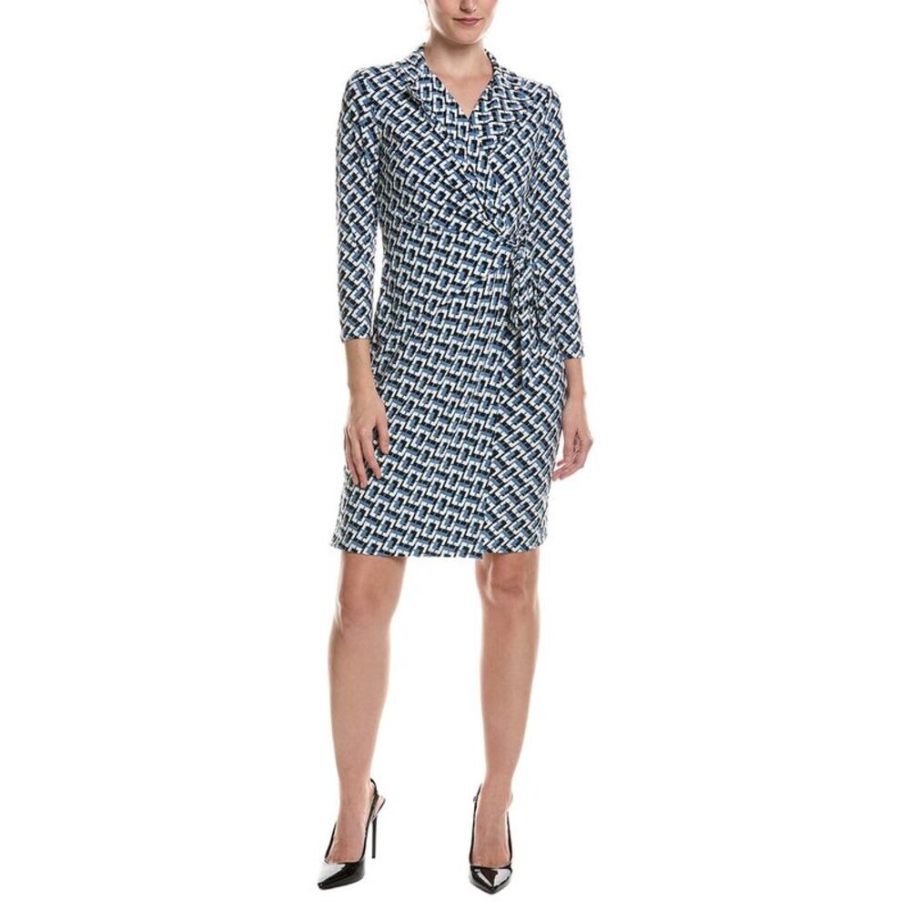 Anne Klein Womens Wrap Printed Dress